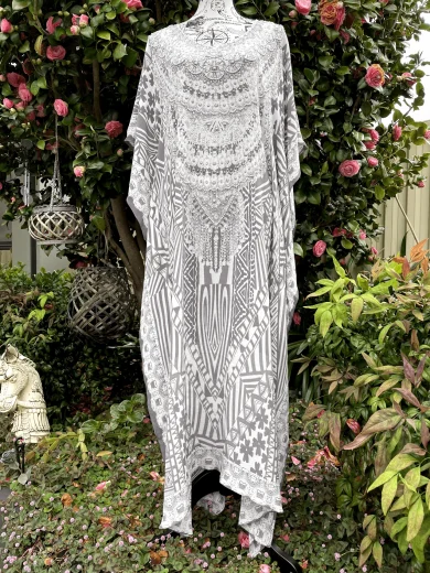 Agnes grey long Kaftan